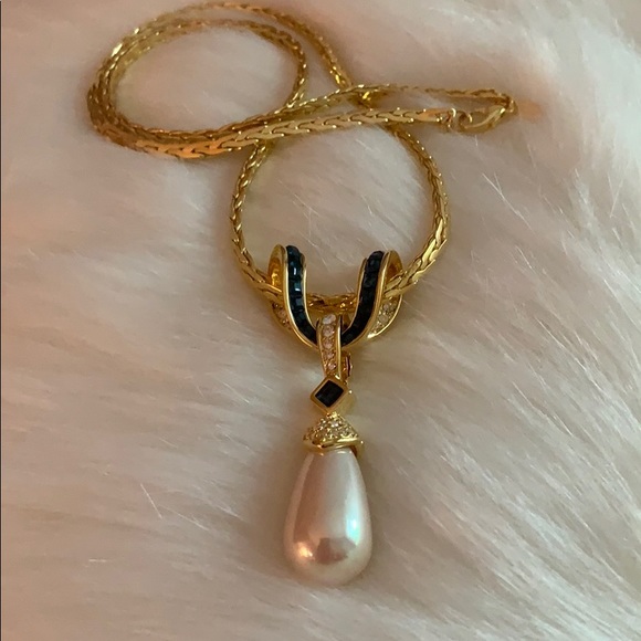 Nolan Miller Jewelry - Nolan Miller Newport Crystal & Faux Pearl Necklace